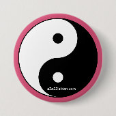 YIN YANG PIN - HET IS OOK ! RONDE BUTTON 7,6 CM (Voorkant)