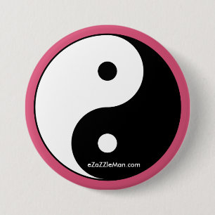 YIN YANG PIN - HET IS OOK ! RONDE BUTTON 7,6 CM