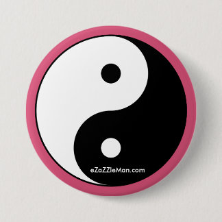 YIN YANG PIN - HET IS OOK ! RONDE BUTTON 7,6 CM