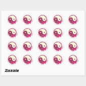 Yin Yang Pink Floral Ronde Sticker (Vel)