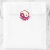 Yin Yang Pink Floral Ronde Sticker (Tas)