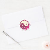 Yin Yang Pink Floral Ronde Sticker (Envelop)