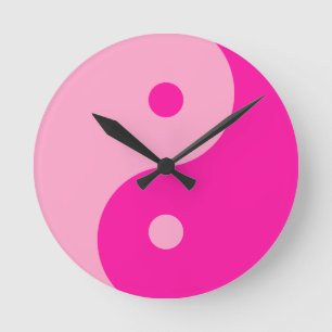Yin Yang Pink Ronde Klok