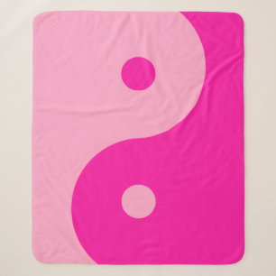 Yin Yang Pink Sherpa Deken