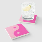 Yin Yang Pink Stenen Onderzetter (Zijkant)