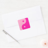 Yin Yang Pink Vierkante Sticker (Envelop)