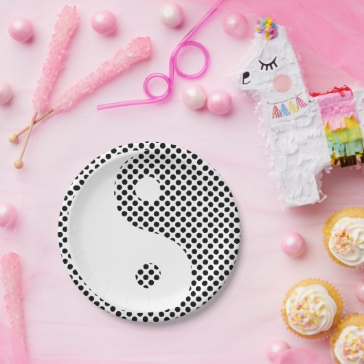 Yin Yang - Polka Dot Paper Borden Papieren Bordje (Feest)