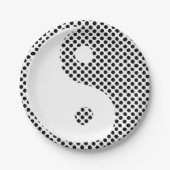 Yin Yang - Polka Dot Paper Borden Papieren Bordje (Voorkant)