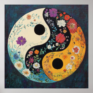 Yin Yang Poster Art - Kleurrijk Yoga Poster