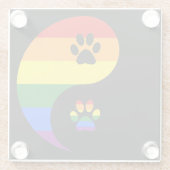 Yin-yang Pride Glazen Onderzetter (Achterkant)