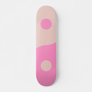 Yin Yang Print Peach en Pink Preppy minimalistisch Persoonlijk Skateboard