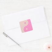 Yin Yang Print Peach en Pink Preppy minimalistisch Vierkante Sticker (Envelop)