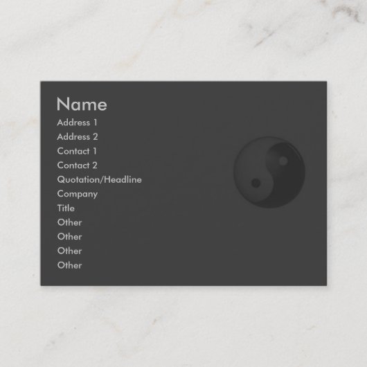 Yin Yang Profile Card Visitekaartje (Voorkant)