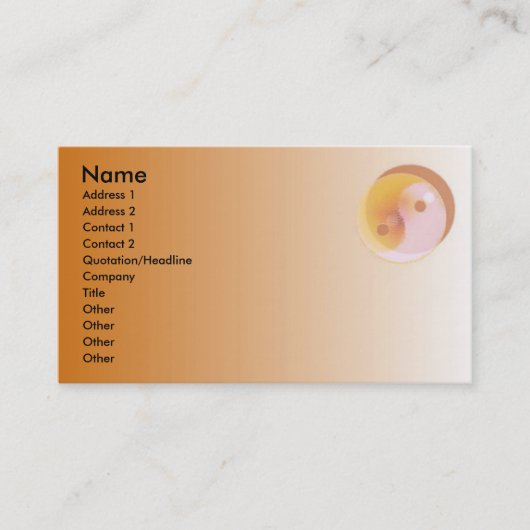Yin Yang Profile Card Visitekaartje (Voorkant)