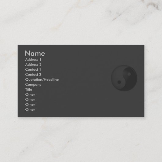 Yin Yang Profile Card Visitekaartje (Voorkant)