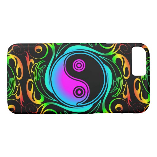 Yin Yang Psychedelic Rainbow-Tattoo Case-Mate iPhone Case (Achterkant (Horizontaal))