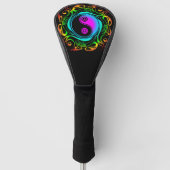 Yin Yang Psychedelic Rainbow-Tattoo Golfheadcover (Voorkant)