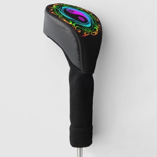 Yin Yang Psychedelic Rainbow-Tattoo Golfheadcover (Schuin)