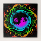 Yin Yang Psychedelic Rainbow-Tattoo Legpuzzel (Horizontaal)