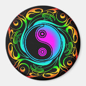 Yin Yang Psychedelic Rainbow-Tattoo Magneet (Voorkant)