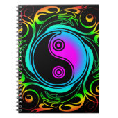 Yin Yang Psychedelic Rainbow-Tattoo Notitieboek (Voorkant)