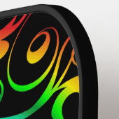 Yin Yang Psychedelic Rainbow-Tattoo Pickleball Paddle (Links Detail)