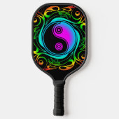 Yin Yang Psychedelic Rainbow-Tattoo Pickleball Paddle (Achterkant)