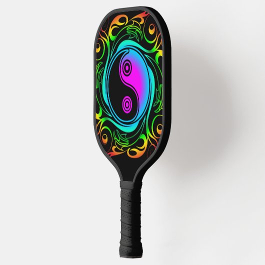 Yin Yang Psychedelic Rainbow-Tattoo Pickleball Paddle (Links)