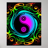 Yin Yang Psychedelic Rainbow-Tattoo Poster (Voorkant)