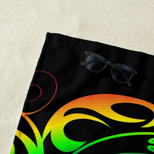 Yin Yang Psychedelic Rainbow-Tattoo Strandlaken (In situ)