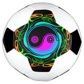 Yin Yang Psychedelic Rainbow-Tattoo Voetbal (Gedraaid)