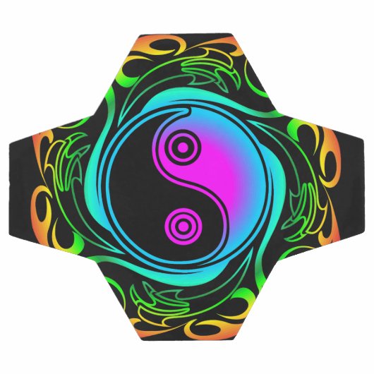Yin Yang Psychedelic Rainbow-Tattoo Voetbal (Enkel)
