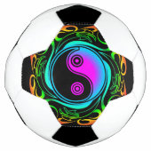 Yin Yang Psychedelic Rainbow-Tattoo Voetbal (Voorkant)