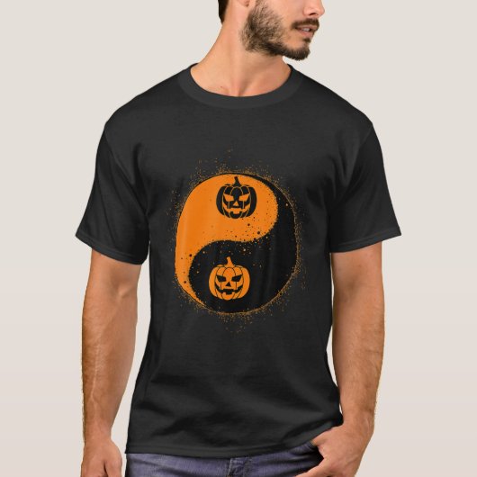 Yin Yang Pumpkin Martial Arts Costume Cool Brawe T-shirt (Voorkant)