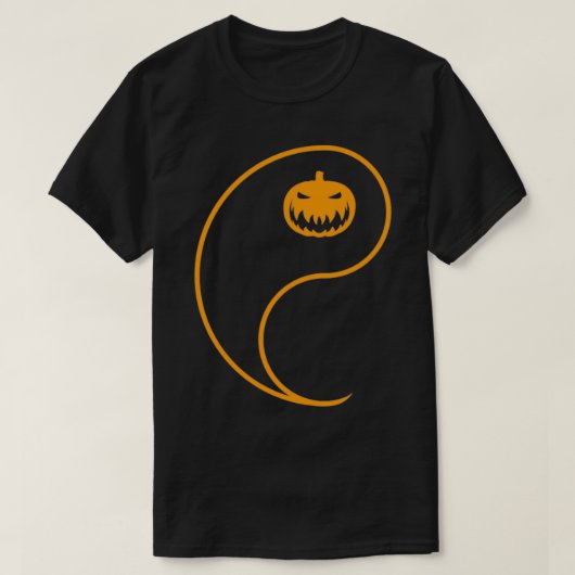 Yin Yang Pumpkin Outfit Funny Halloween Matching C T-shirt (Design voorkant)