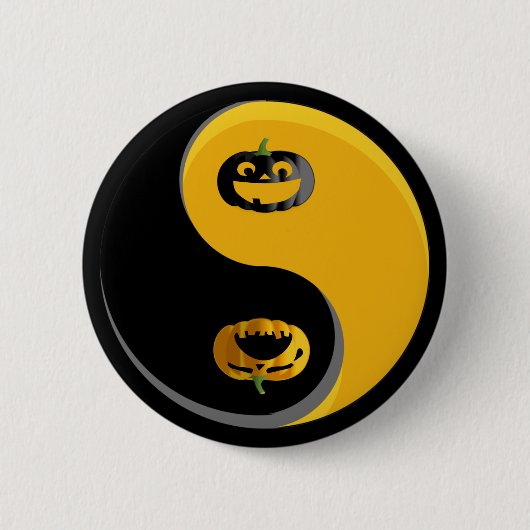 Yin Yang Pumpkins Ronde Button 5,7 Cm (Voorkant)