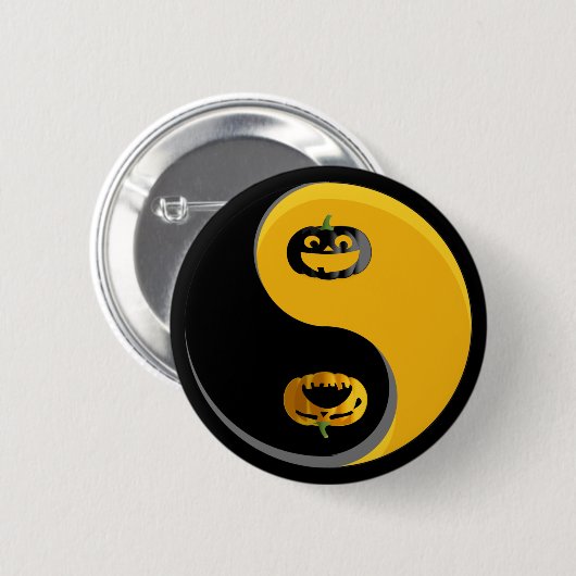 Yin Yang Pumpkins Ronde Button 5,7 Cm (Voorkant /achterkant)