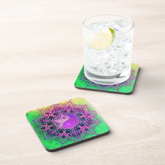 Yin Yang Rainbow Love Cork Onderzetters (Rechterzijde)