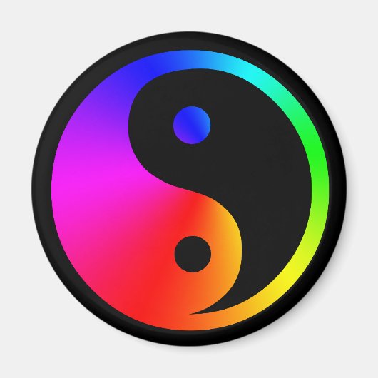 Yin Yang Rainbow Magneet (Voorkant)
