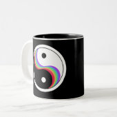 Yin Yang Rainbow Tweekleurige Koffiemok (Voorkant links)