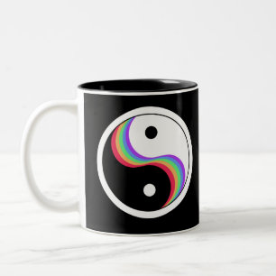 Yin Yang Rainbow Tweekleurige Koffiemok