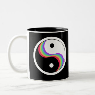 Yin Yang Rainbow Tweekleurige Koffiemok