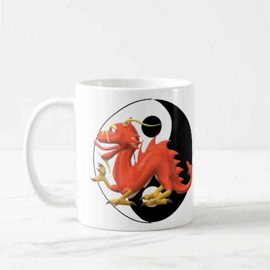 Yin-yang Red Dragon Koffiemok (Links)
