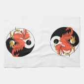 Yin-yang Red Dragon Theedoek (Horizontaal)
