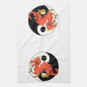 Yin-yang Red Dragon Theedoek (Verticaal)