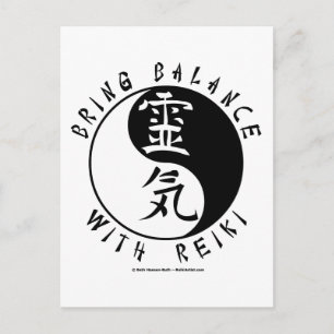 Yin Yang Reiki Kanji Briefkaart