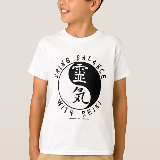 Yin Yang Reiki Kanji T-shirt (Voorkant)