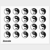 Yin Yang Rhinoceros Ronde Sticker (Vel)