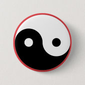 Yin Yang - Rode achtergrond Ronde Button 5,7 Cm (Voorkant)
