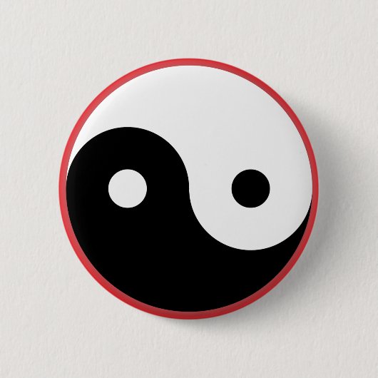 Yin Yang - Rode achtergrond Ronde Button 5,7 Cm (Voorkant)